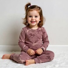 Modern Moments by Gerber Toddler Girls 2Pack Pajamas Horse  Floral Mauve 3T NWT