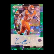 2020 Panini Prizm Draft Picks Green Ice Autograph /18 Curtis Weaver Boise Rookie