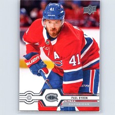2019-20 Upper Deck Paul Byron #301 Montreal Canadiens