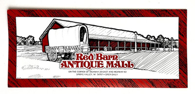 1980s Spring Valley Wisconsin Red Barn Antique Mall Cafe WI VTG Travel Brochure