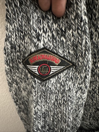 IOU bereits eine Legend Varsity Strickjacke in schwarz weiß Vintage 80’s Herren - Bild 6 von 11