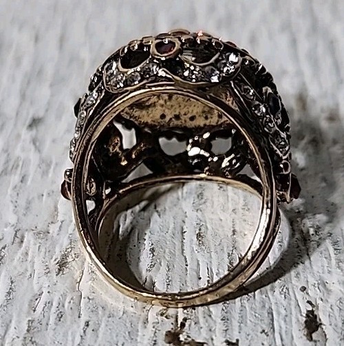 Statement Luxury Chunky Rhinestone Ring Costume J… - image 6