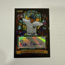 2008 Topps Stadium Club Robinson Cano Stained Glass Beam Team AUTO RARE - NYY