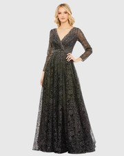 Mac Duggal 20372 - Long Sleeve Embellished Evening Gown Size:18 798 NWT