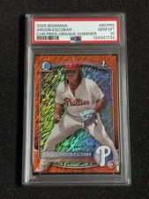 2025 Bowman Aroon Escobar Chrome Prospect Orange Shimmer SSP #/25  PSA 10 Rare