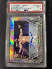 Austin Theory Autograph Refractor PSA 9 Topps Chrome WWE 2026