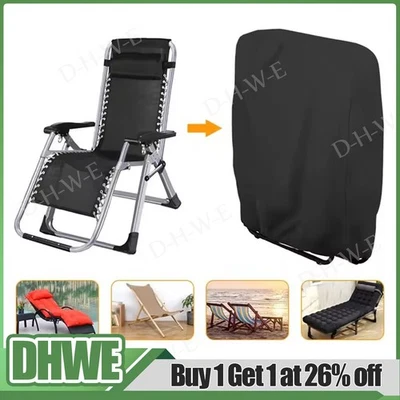 Large Folding Reclining Chair Cover Sun Lounger Cover Outdoor Garden Waterproof