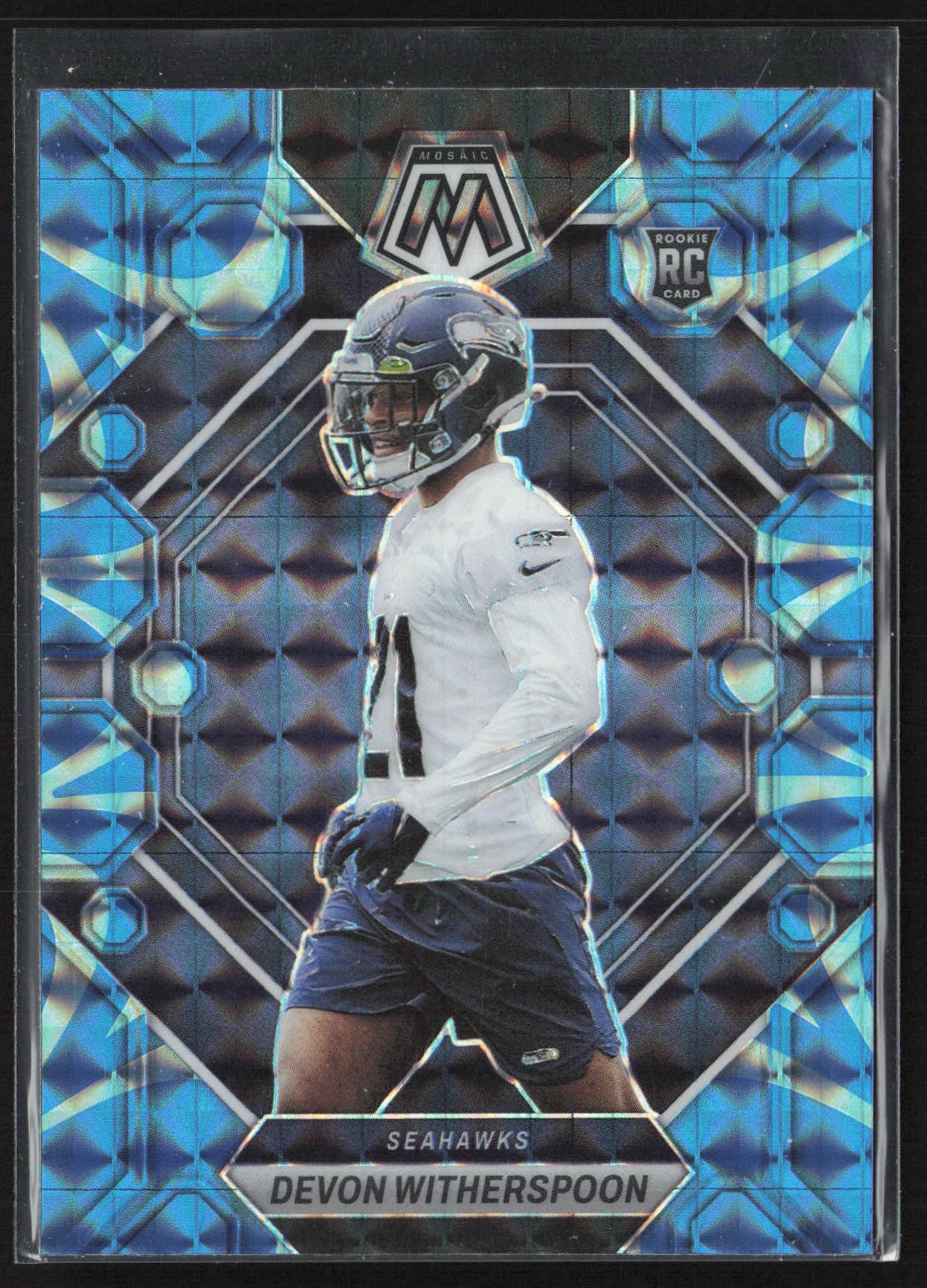2023 Panini Mosaic #313 Devon Witherspoon Reactive Blue Mosaic