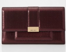 Jimmy Choo Reese Burgundy Red Textured Clutch 1280