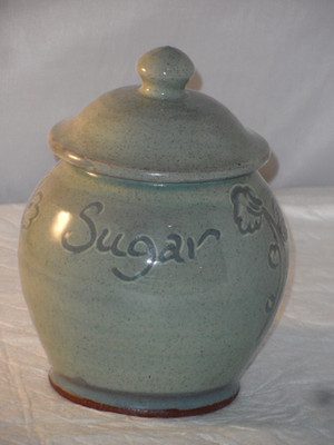 A Victor Hugo Studio Pottery Forest of Dean Deckel Zuckerdose & Deckel 16 cm hoch