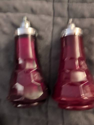 Vintage Viking Ruby Red Georgian Honeycomb Salt & Pepper Shakers | eBay
