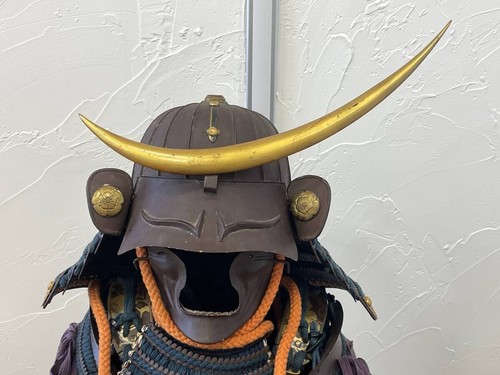 Japanese Armor Yoroi Kabuto Samurai Retro Vintage Full Set in Box Antique F/S - Picture 9 of 10