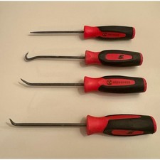 Snap-on 4 Piece Soft Grip Miniature Pick Set (Red) in Excellent Condition 