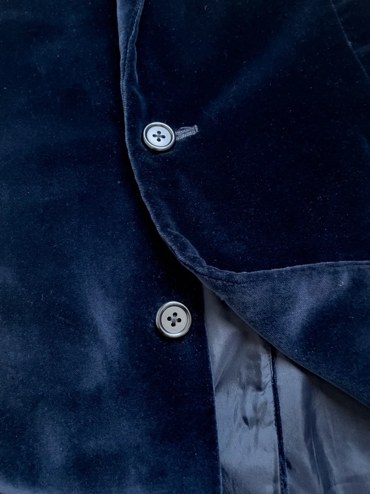 RALPH LAUREN Navy Blue Velvet Fox & Horn Crest Tuxedo Dinner Blazer Jacket Sz 6 - Image 4 of 4