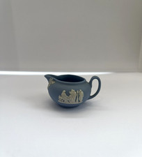 Wedgwood Vintage Blue Jasperware Miniature Creamer Jug 2cm