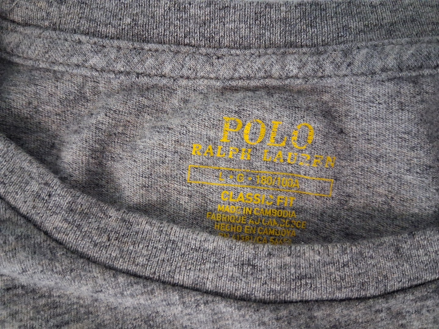 Polo Ralph Lauren camicia uomo grande grigia ricamata in erica logo pony casual