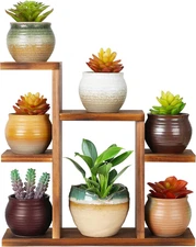 Small Desk Plant Stand 7 Tiers Window Sill Plant Shelf Tabletop Succulent Stand