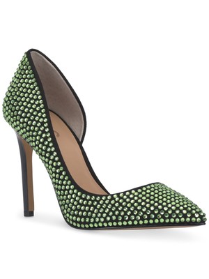 INC Womens Green D Orsay Kenjay Pointy Toe Stiletto Slip On Pumps Shoes 7 M
