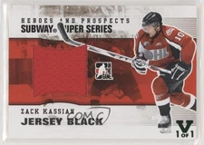 2009-10 ITG Heroes and Prospects Jersey Black Vault Emerald 1/1 Zack Kassian 1u6