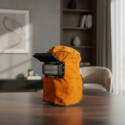 Welding Helmet Mask with Flip Open Lens, Leather Welding Hood Grinding Protec...