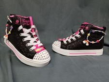 Skechers Twinkle Spark Light-Ups Girls Pink Black Size 13.5 Brand New In Box
