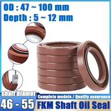 Metric TC Rotary Oil Shaft Seal FKM Fluorine Double Lip Seal 46mm - 55mm Shaft