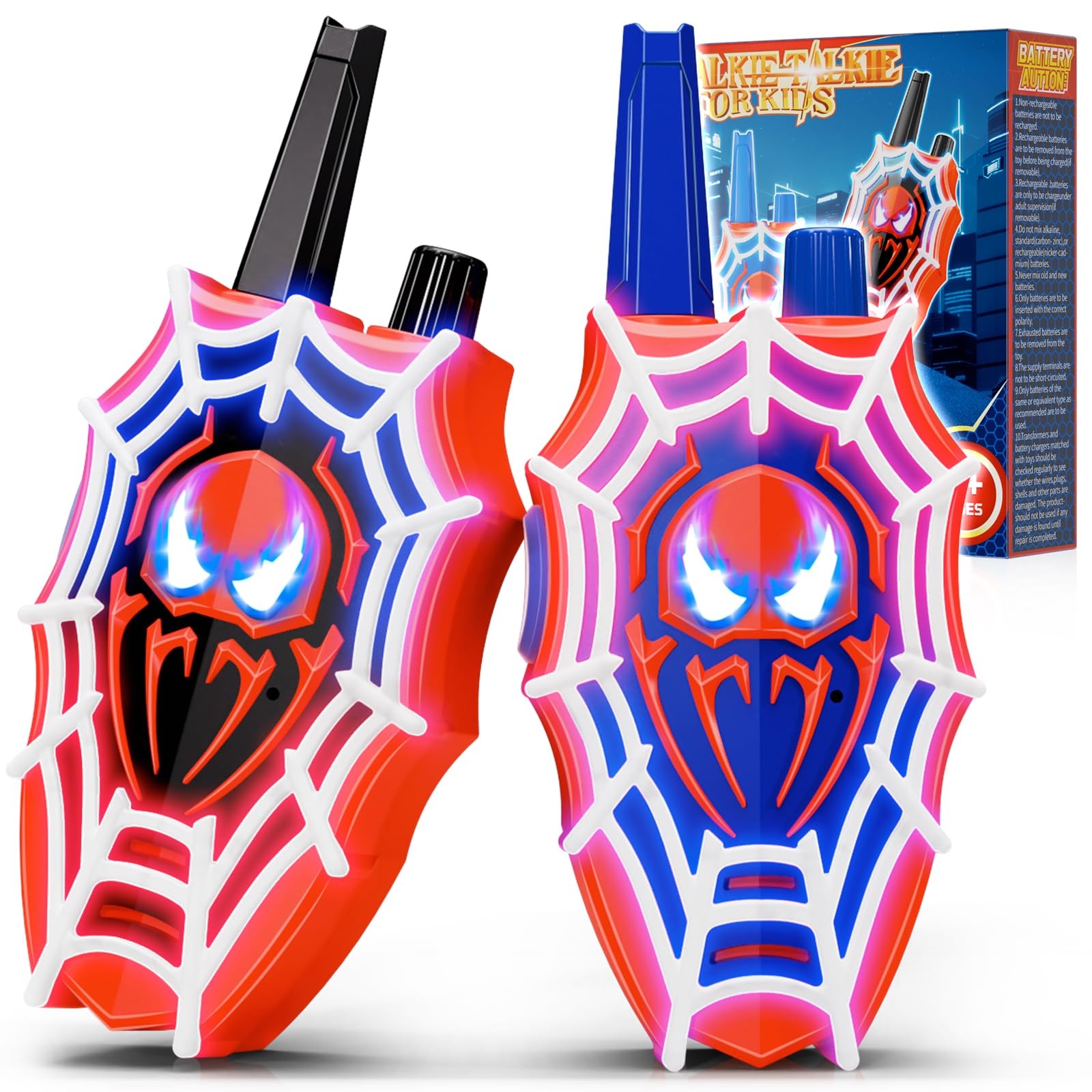 Walkie Talkie Bambini Ragnatela con Luci e Occhi Lampeggianti Giocattolo Gioco