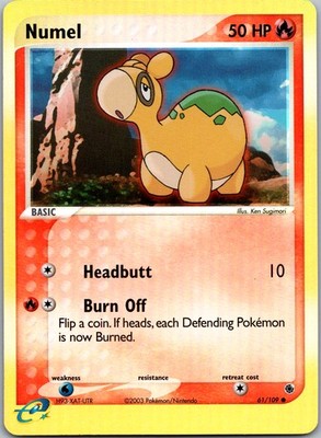 Numel #61/109 Ruby and Sapphire Pokemon E Series NM/LP+