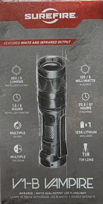 Surefire V1-B Vampire IR/White Flashlight Black With Dual Output