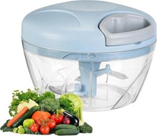 Manual Food Processor Vegetable Chopper, Portable Hand Pull String Garlic Mincer