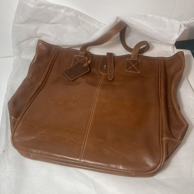 Barrington Nantucket Brown Leather Extra Large Shoulder Tote Bag