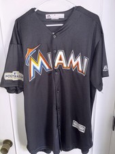 Giancarlo Stanton Miami Marlins Stitched 2017 Postseason Majestic Jersey XXL