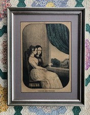 Rare Antique Hand Colored Lithograph by Kellogg & Comstock “There He Comes”