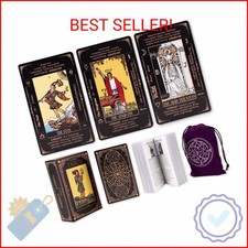 KLEDERY Tarot Cards for Beginners, Classic Tarot Deck with Meanings, Durable Car