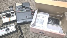 VINTAGE CAMERA MIXED LOT,,KODAK,POLAROID,CANON DIGITAL CAMERA,KODAK COLORBUST...