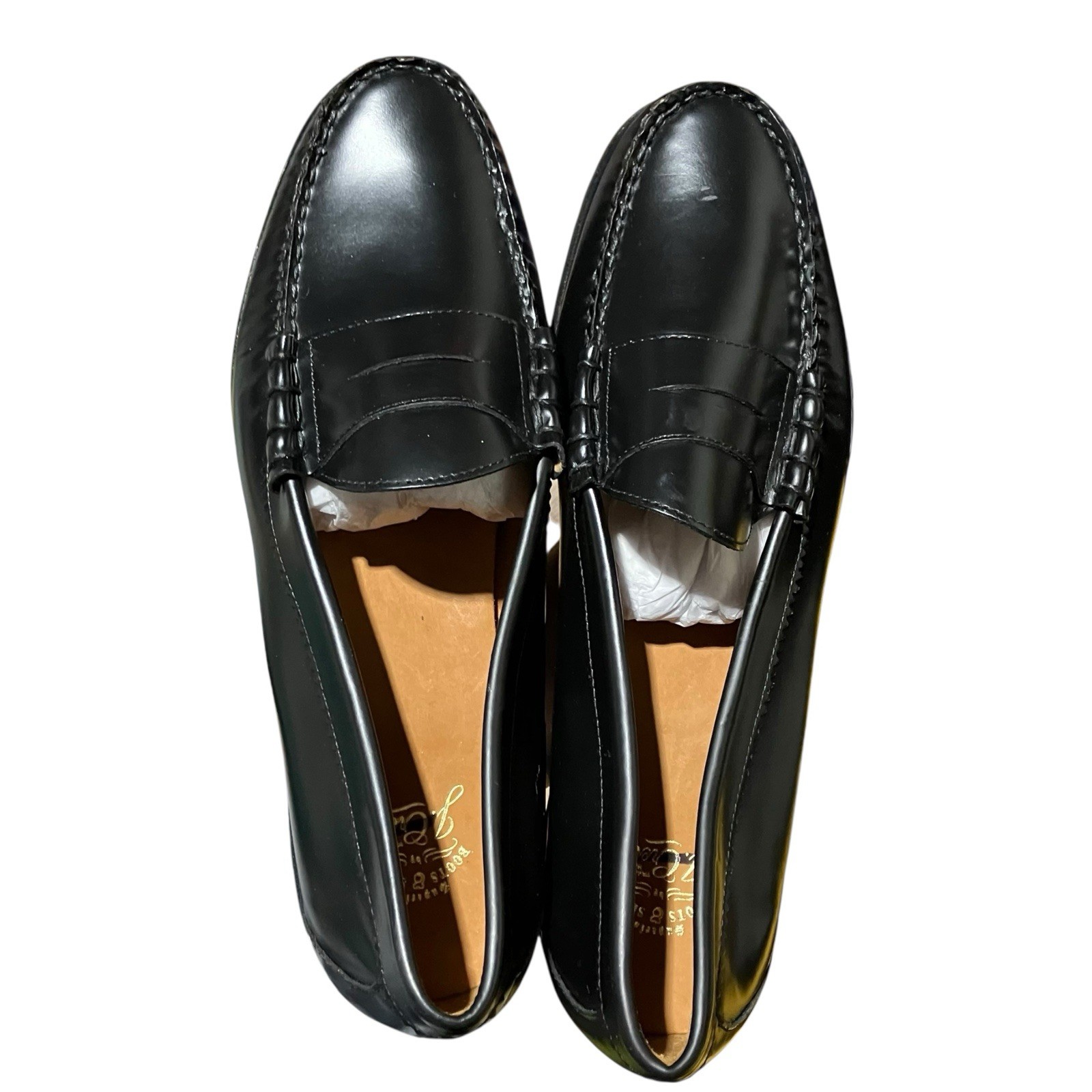 SAOLA Scarpe J Crew Uomo 13 Nero Pelle Camden Penny Mocassino Slip On AV166 Suola Gomma