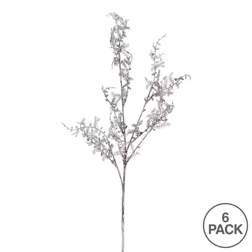 27 pulgadas Spray Helecho Serpiente Artificial Marrón y Blanco, 6 Sprayes por Pack Foto 3 de 4