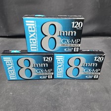 Lot of 3 Maxell 8mm GX-MP High Quality 120 Camcorder Video Tape NEW
