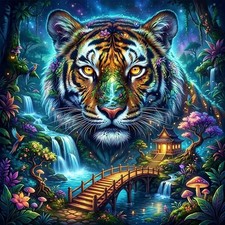 Tiger Diamond Painting Kits for Adults, 5D DIY Full Drill Diamond Art Kits for N