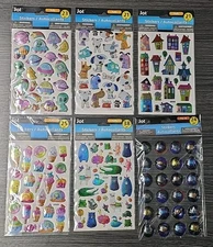 Lot Of 6 Jot Puffy Dogs , Animals, Aliens STICKERS Sticker Sheet  Scrapbook
