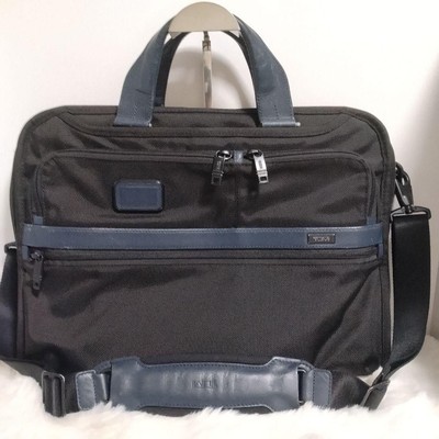 TUMI ALPHA3 Expandable Organizer Aktentasche Handtasche in Schwarz, Navy, Nylon
