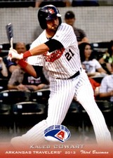 2013 Arkansas Travelers Grandstand #8 Kaleb Cowart Adel Georgia GA Baseball Card
