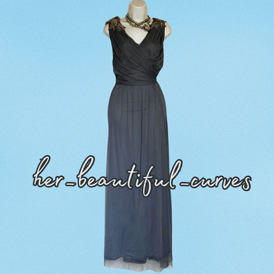 MONSOON EMPIRE LINE SEQUINNED BEADED WEDDING OCCASION PARTY DRESS SIZE 20
