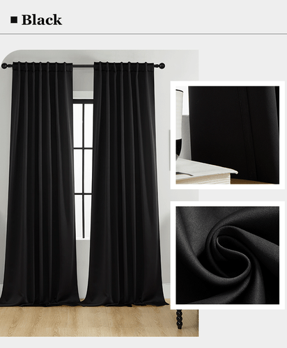 2X Blockout Curtains Blackout Window Curtains Draperies Pair Rod Pocket Bedroom - Picture 28 of 36