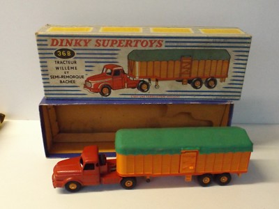 DINKY SUPERTOYS 1/43 TRACTEUR WILLEME N° 36 ET REMORQUE FRUEHAUF N° 36 B