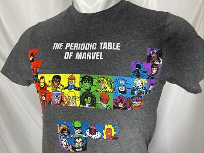 Periodic Table of Marvel T-Shirt Grey 