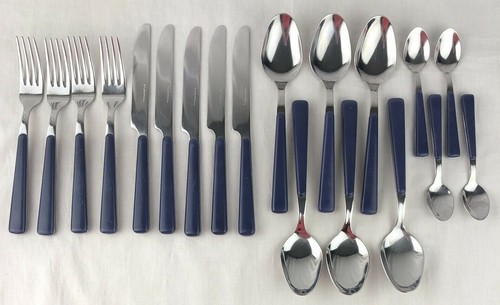 Inoxriv Inox Purple Handle Stainless Steel Flatware 19 Pcs Fork Spoon ITALY