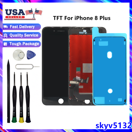 Black For iPhone 8 Plus A1864 A1897 A1898 LCD Display Touch Screen ...