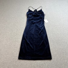 B Darlin Dress Woman 0 Blue Velvet Cutout Back Wedding Party Dance Formal Stretc