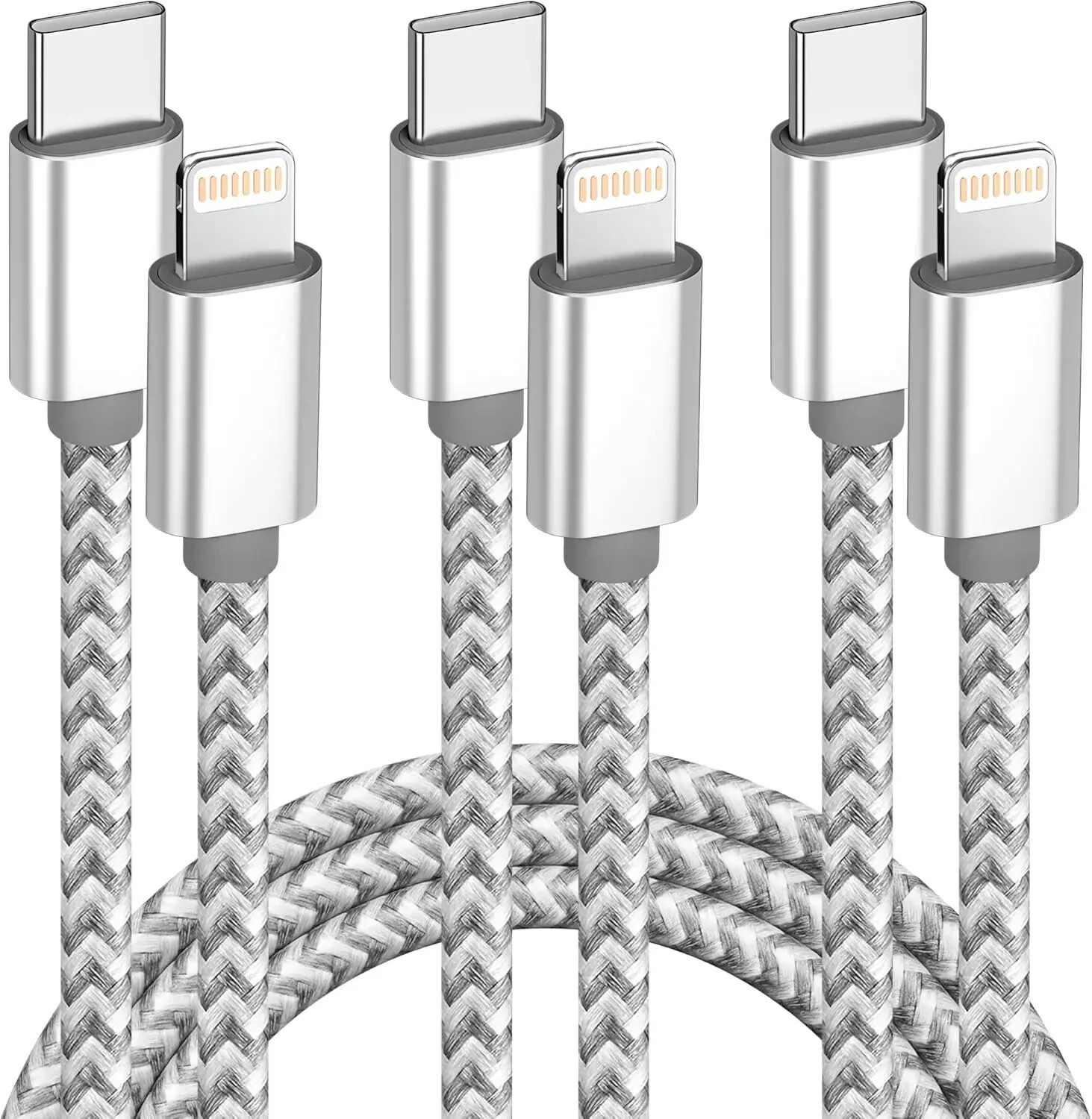 USB C to Lightning Cable 3Pack 6FT MFi Certified Fast Charger for iPhone-image
